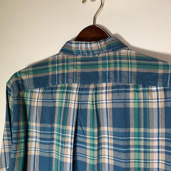 J. Crew Plaid Button-Down Shirt (Blue/Green/White) Men’s Size Large NWT Workwear - Picture 5 of 16